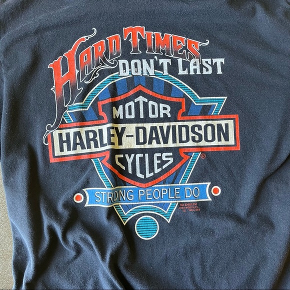 Vintage hard times Harley Davidson T-shirt - Picture 9 of 9